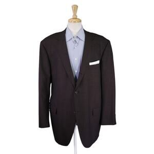 Southwick Current Brown Black Gingham Check 3/2 Rolled Lapel Blazer 50L